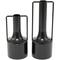 Black Metal Vase with Handles Set of 2 16", 12"